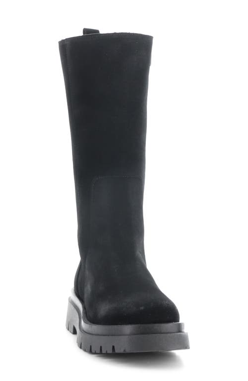 Shop Bos. & Co. Marie Platform Boot In Black Suede/murta Faux Fur