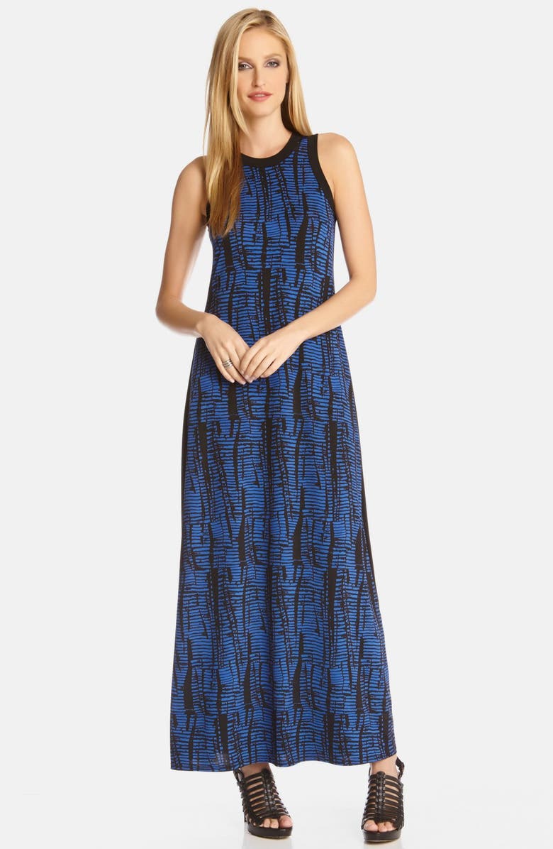 Karen Kane 'Aventura Azul' Sleeveless A-Line Maxi Dress | Nordstrom