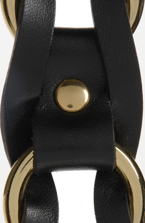 Shop Isabel Marant Bali Braided Leather Belt In Black/gold