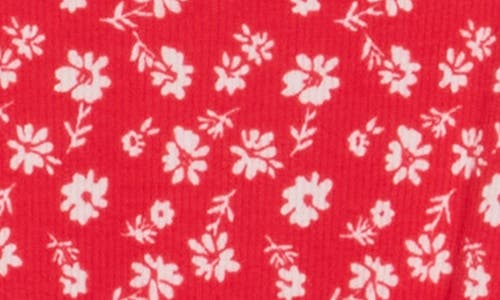 Shop Design History Kids' Floral Print Cotton Romper In Red