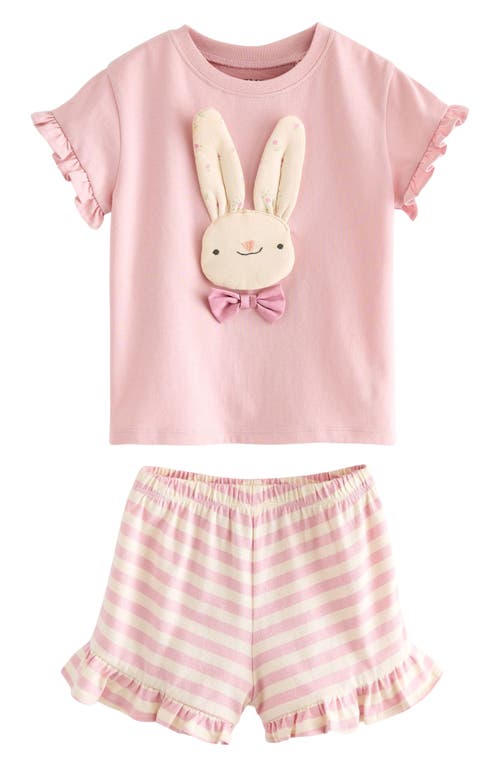 Next Kids' Ruffle Bunny Top & Shorts Set In Pink