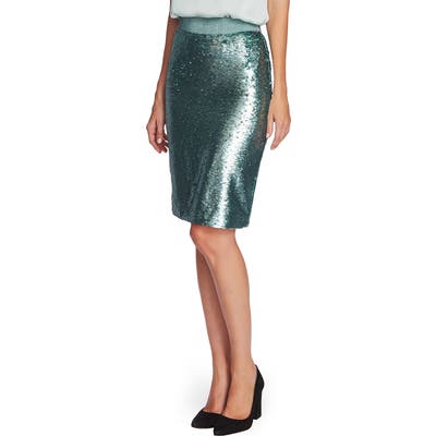 Vince Camuto Sequin Pencil Skirt, Green
