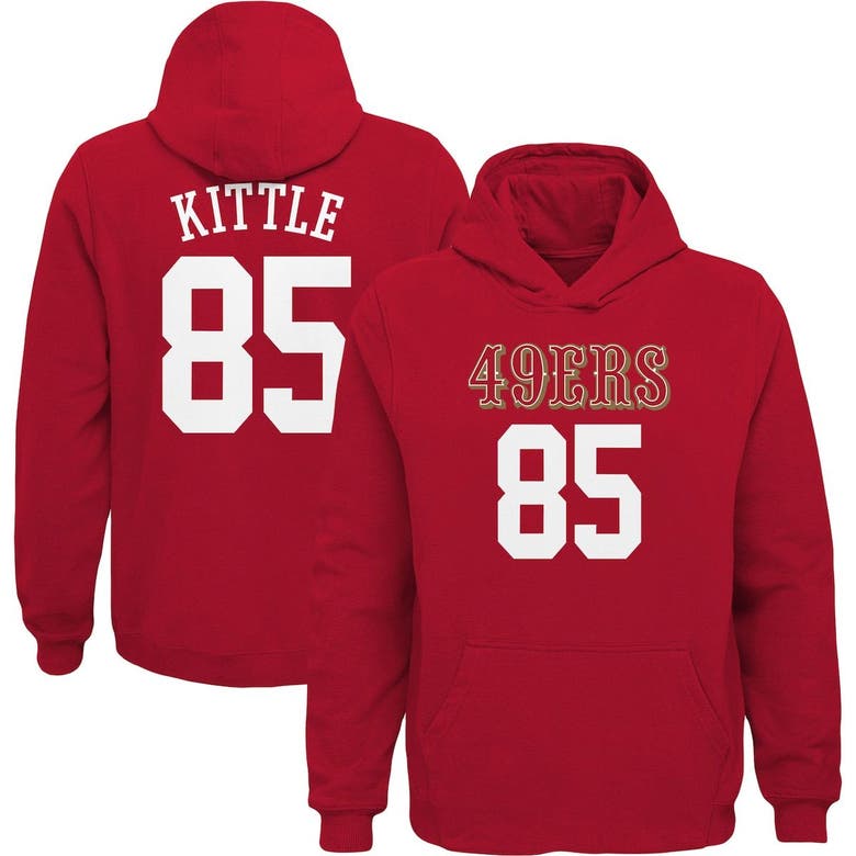 OUTERSTUFF OUTERSTUFF YOUTH GEORGE KITTLE SCARLET SAN FRANCISCO 49ERS MAINLINER PLAYER NAME & NUMBER PULLOVER H