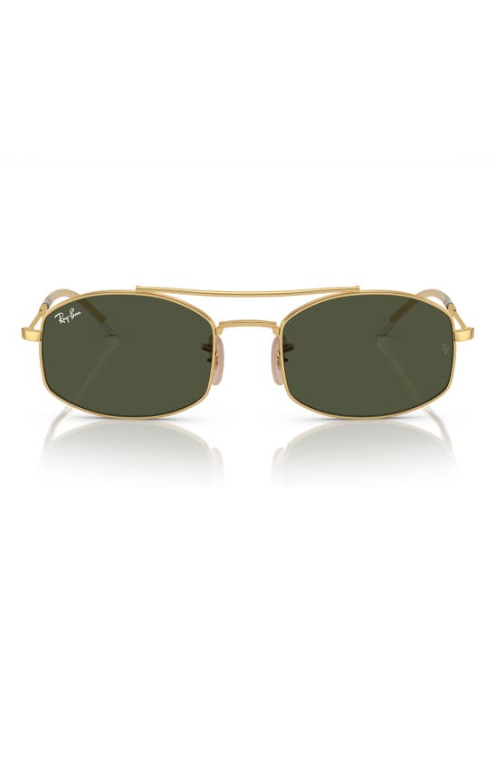 Ray Ban 54mm Oval Sunglasses In Gold Flash