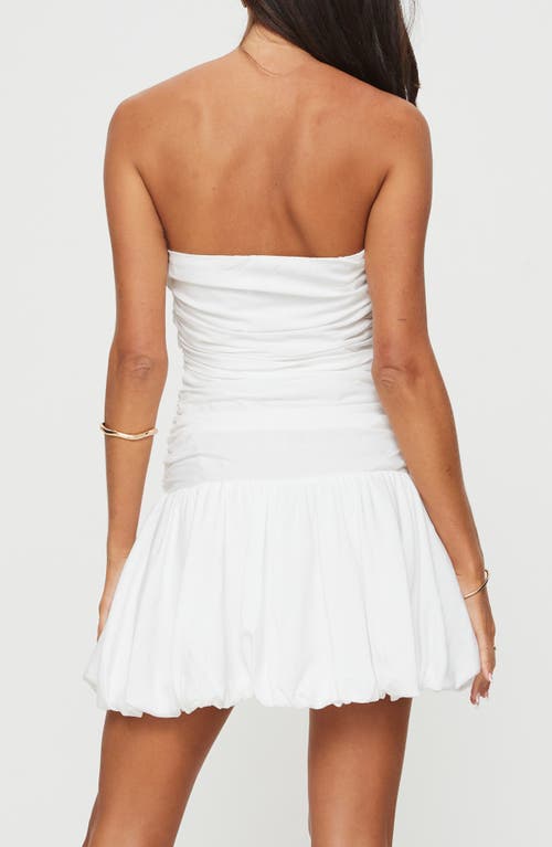 Shop Princess Polly Glamour Girl Strapless Bubble Hem Minidress In White