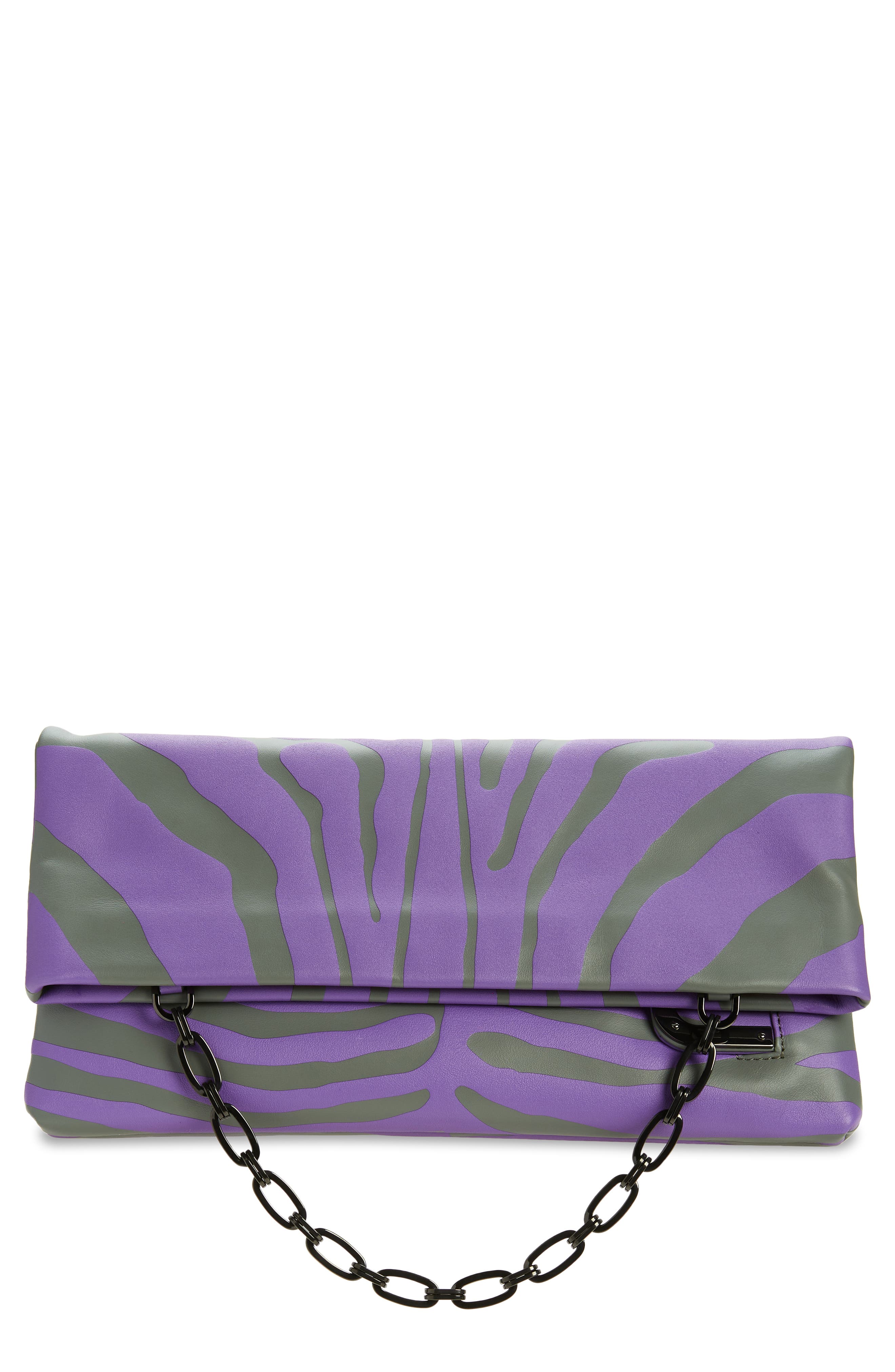Bienen Davis x Aureta Aperitivo Frame Clutch in Purple Zebra/Gunmetal