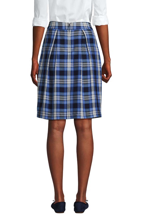Lands' End School Uniform Plaid Skort Top Of Knee In Clear Blue Plaid