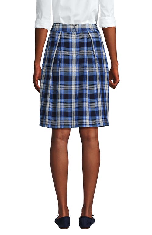 Shop Lands' End School Uniform  Plaid Skort Top Of Knee In Clear Blue Plaid