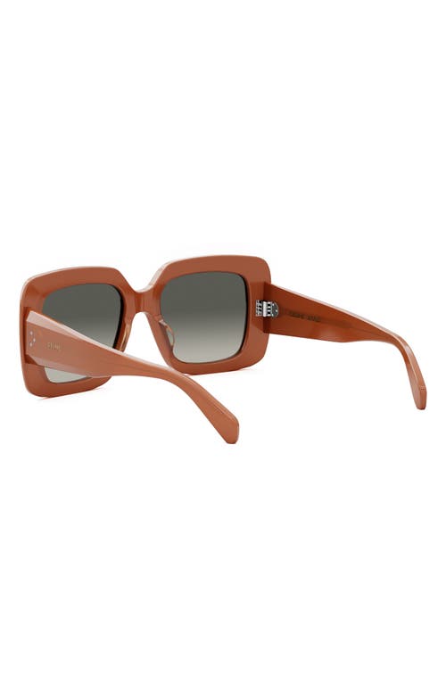 Shop Celine Bold 3 Dots Square Sunglasses In Shiny Orange/gradient Brown