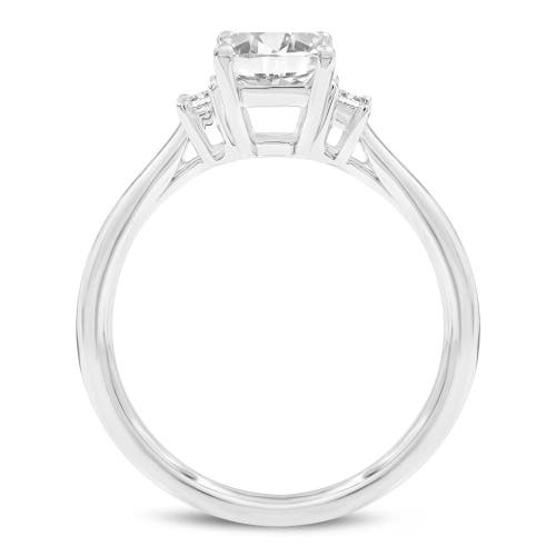 Luvmyjewelry Seraphine 14k White Gold Emerald Cut Lab Grown Diamond 3 Stone Engagement Ring In 14k White Gold