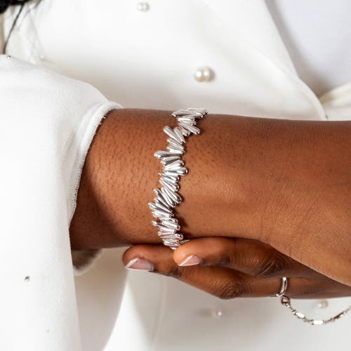 Lucy Quartermaine Shard Bangle With Hinge In Sterling Silver