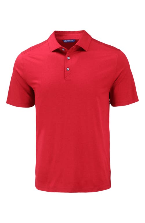 Cutter & Buck Prospect Textured Stretch Mens Short Sleeve Polo Shirt In Cardinal Red