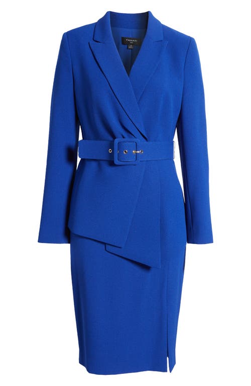 Shop Tahari Asl Nested Belted Jacket And Skirt In Cobalt