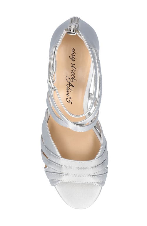 Shop Easy Street Crissa Strappy Sandal In Silver Satin