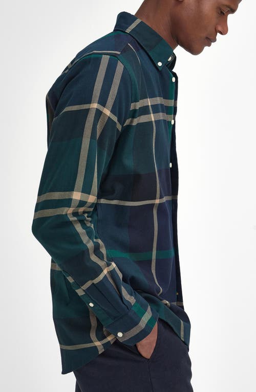 Shop Barbour Dunoon Plaid Slim Fit Button-down Shirt In Green Loch