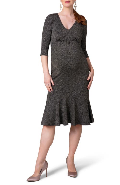 Stella Sparkle Knit Maternity Dress in Sparkle Black