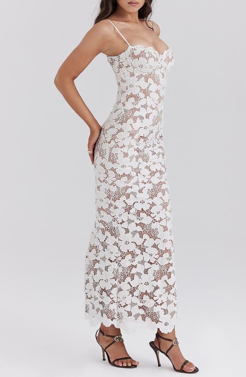 Shop House Of Cb Pearl Floral Lace Gown In White