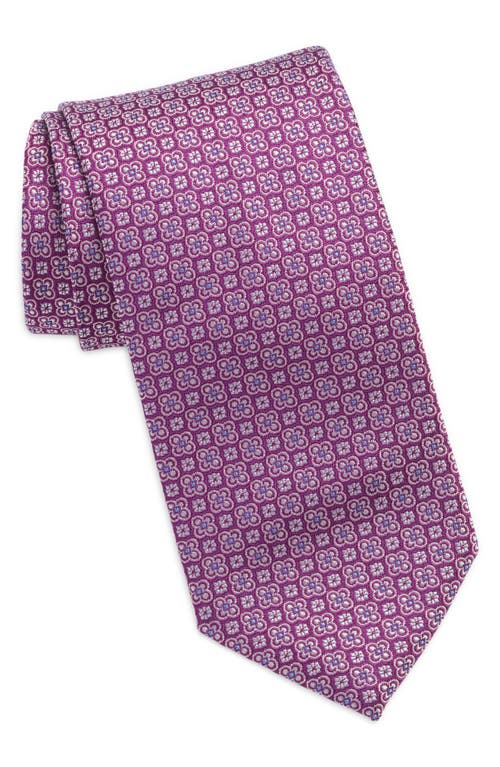 David Donahue Floral Silk Tie in Berry at Nordstrom