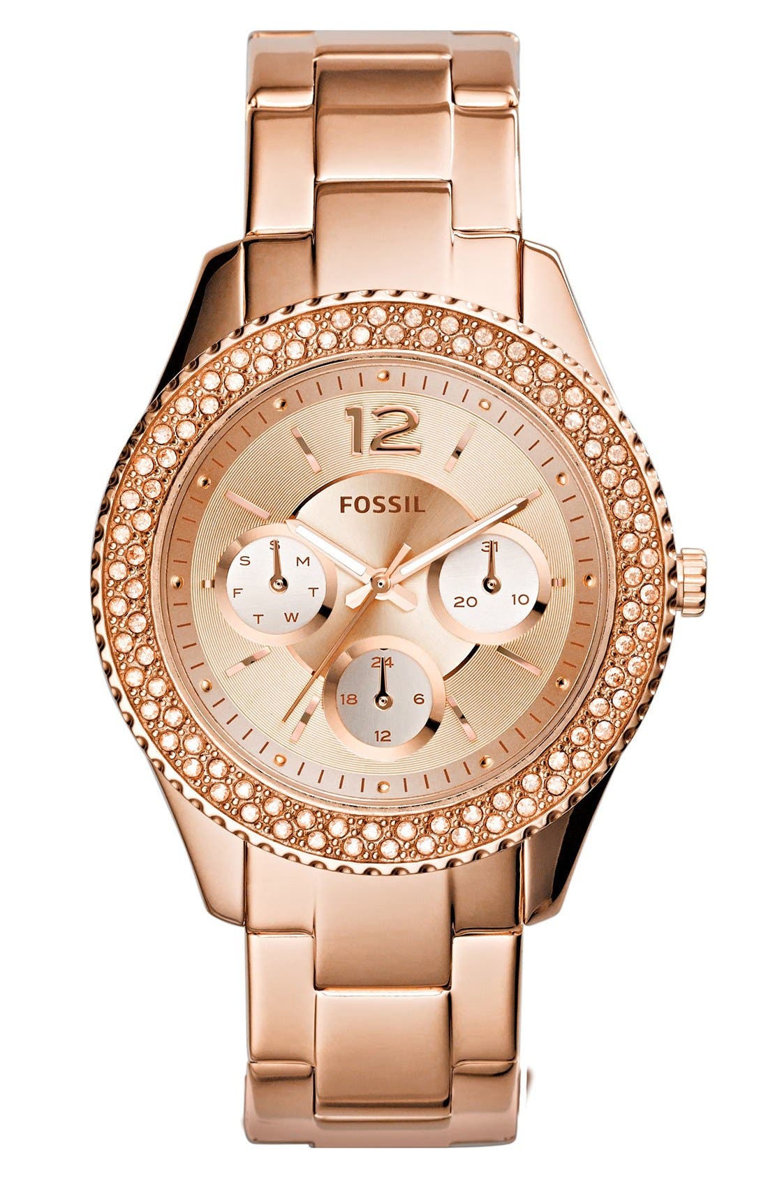 ES3590P Stella Multifunction Rose-Tone Stainless Steel Watch