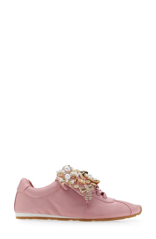 Shop Jeffrey Campbell Shelter Embellished Sneaker In Pink Satin Combo