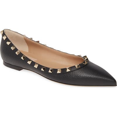 Valentino Garavani Rockstud Ballerina Flat, Black