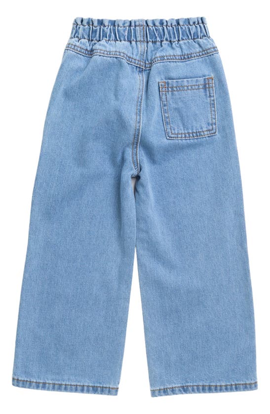Shop Gogo Star Kids' Wide Leg Denim Jeans In Med Light Wash