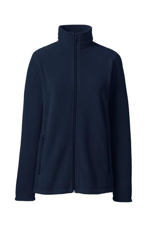 Lands' End Full-zip Mid-weight Fleece Jacket In Classic Navy