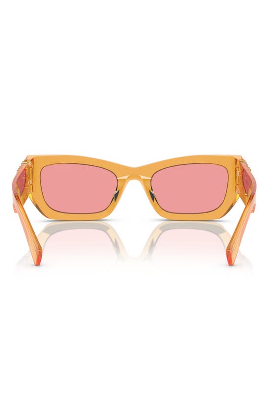 Miu Miu Logo Rectangle Acetate Sunglasses In Orange