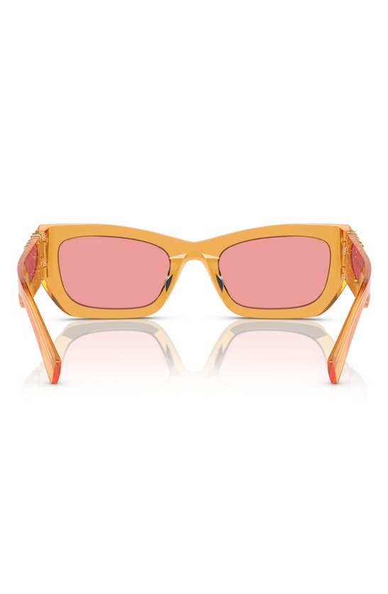 Shop Miu Miu 53mm Rectangular Sunglasses In Orange