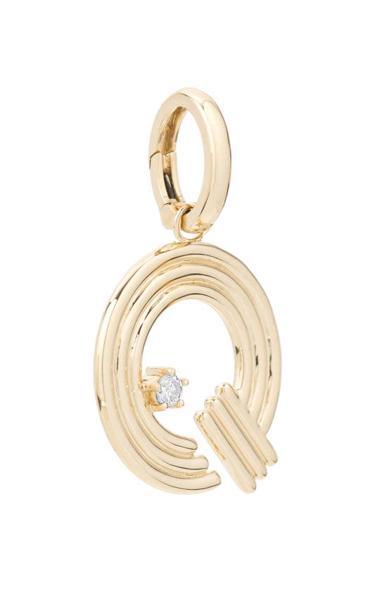 Shop Adina Reyter Groovy Initial Diamond Pendant Charm In Yellow Gold - Q