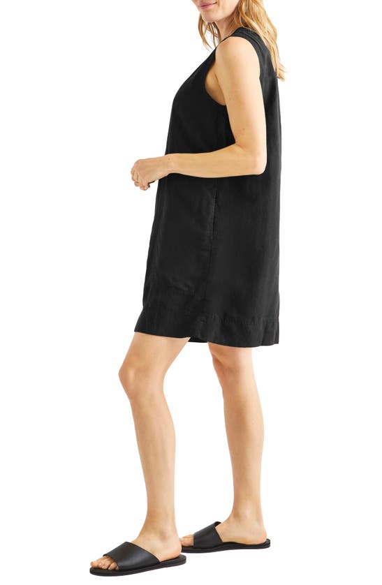 Shop Splendid Dawson Linen Blend Minidress In Black