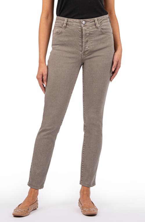 Shop Kut From The Kloth Charlize Fab Ab High Waist Ankle Cigarette Jeans In Pebble