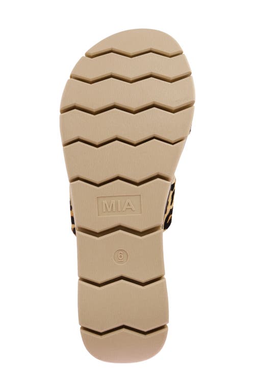 Shop Mia Elori Calf Hair Slide Sandal In Tan/brown