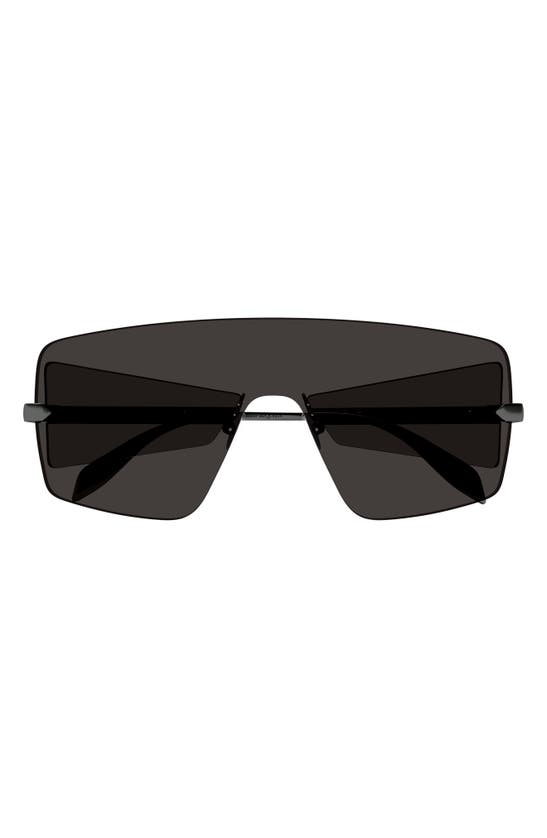 Shop Alexander Mcqueen 99mm Oversize Mask Sunglasses In Ruthenium