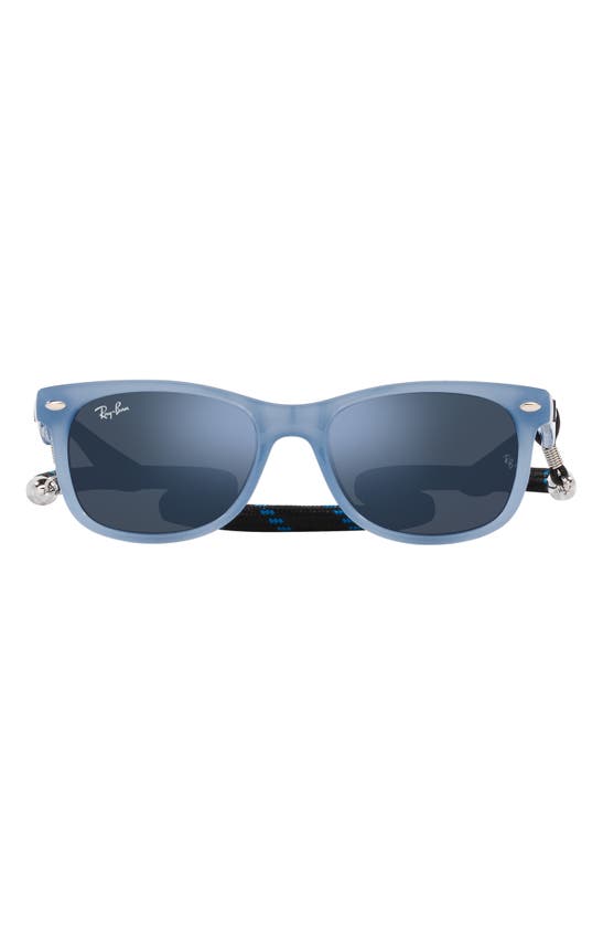 Ray Ban Kids' Junior Wayfarer 47mm Square Sunglasses In Opal Blue