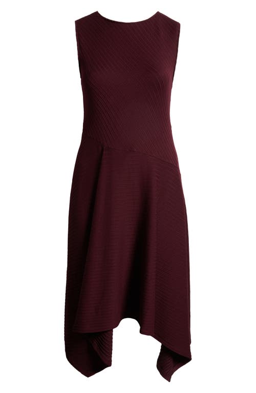 Universal Standard Chryssa Rib Handkerchief Hem Dress In Black Cherry