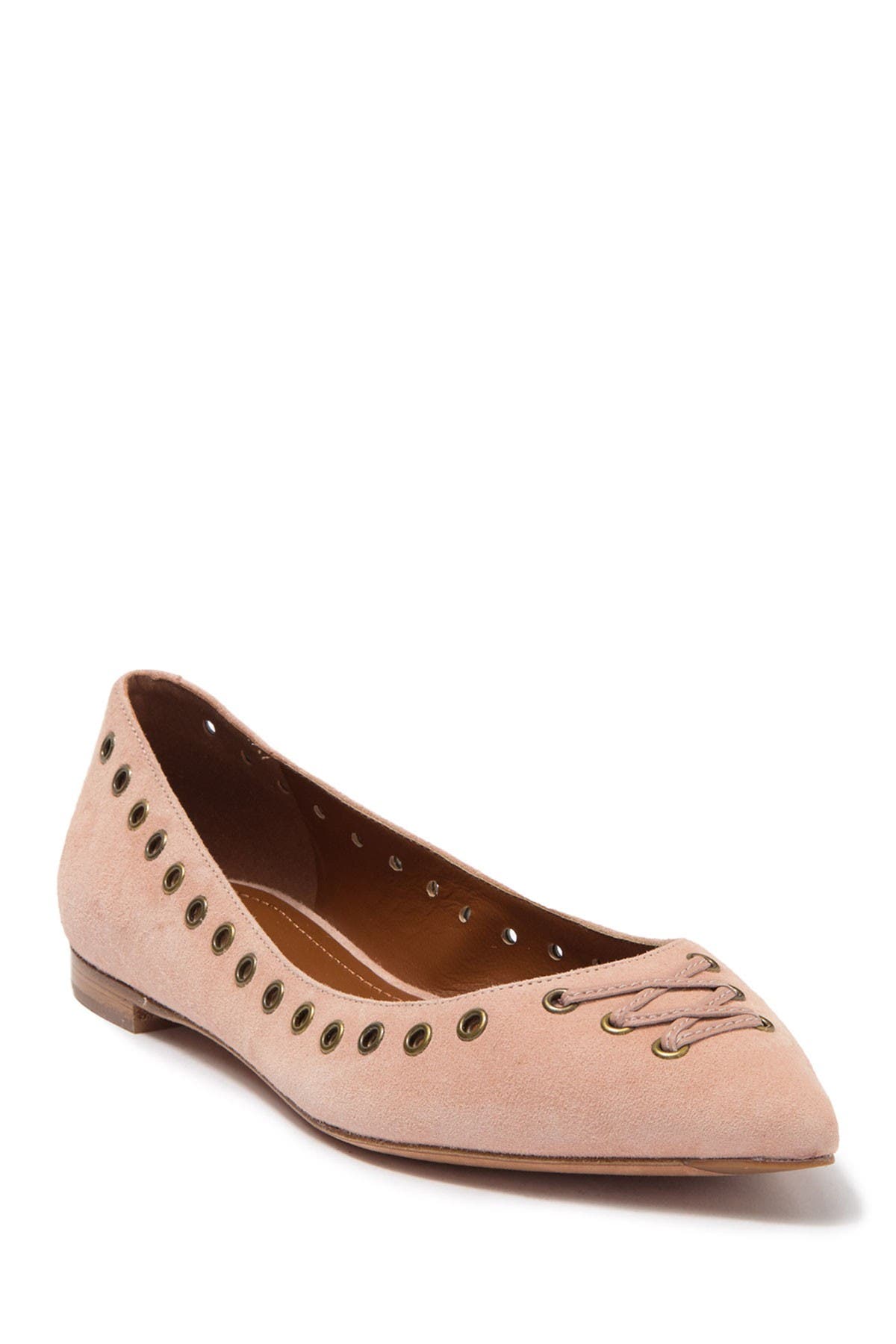 coach suede pointy toe flat