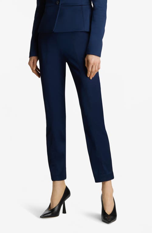 St. John Collection Italian Stretch Satin Ankle Pants Royal Blue at Nordstrom,