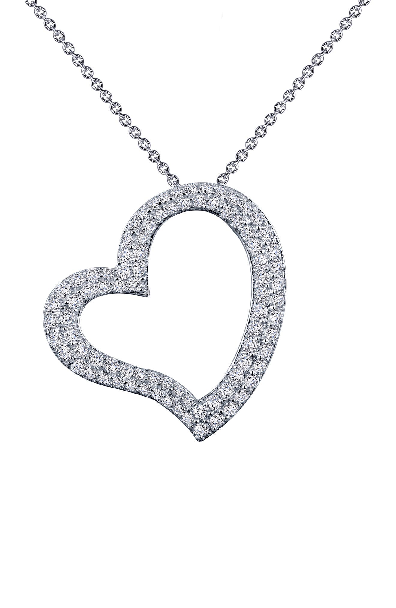 Lafonn Sterling Silver Bonded Simulated Diamond Necklace In White