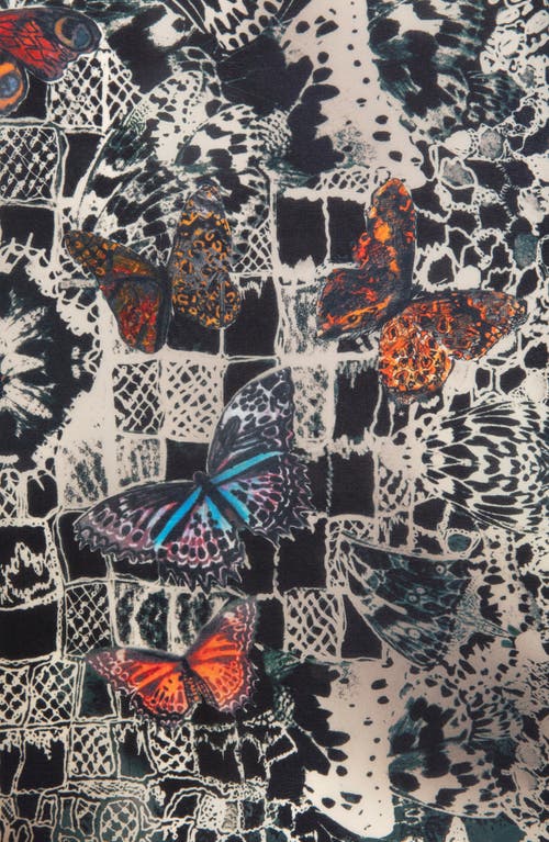 Shop Zadig & Voltaire Blondie Butterfly Print Silk Scarf In Ink