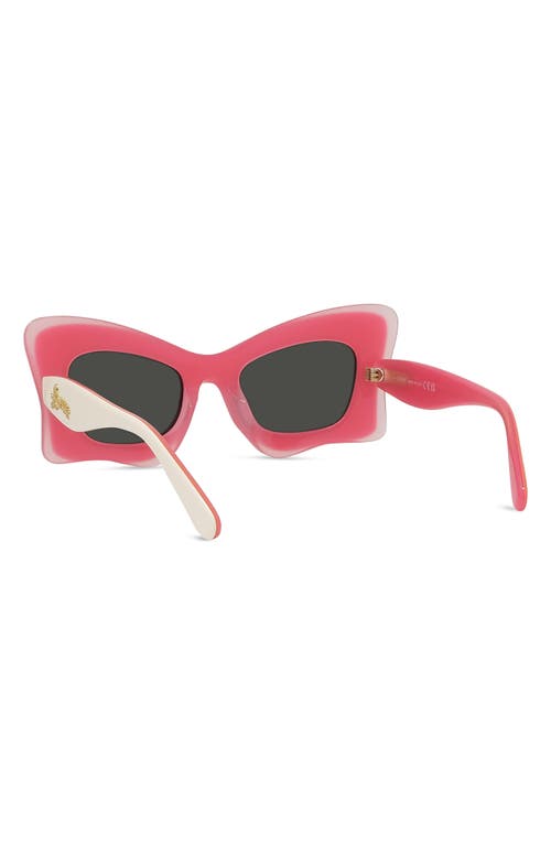 Shop Loewe X Paula's Ibiza 50mm Butterfly Sunglasses In Beige/other/smoke
