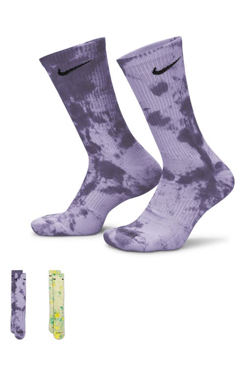 NIKE NIKE DRI-FIT EVERYDAY PLUS ASSORTED 2-PACK CUSHIONED CREW SOCKS 