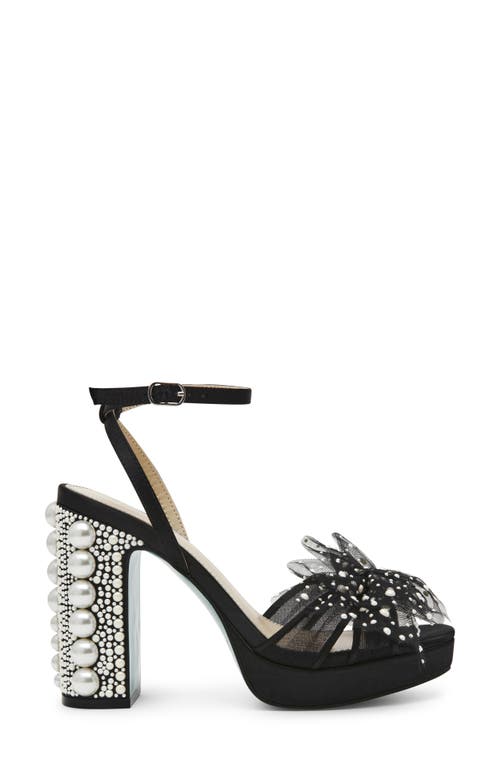 Shop Betsey Johnson Lulu Ankle Strap Platform Sandal In Black