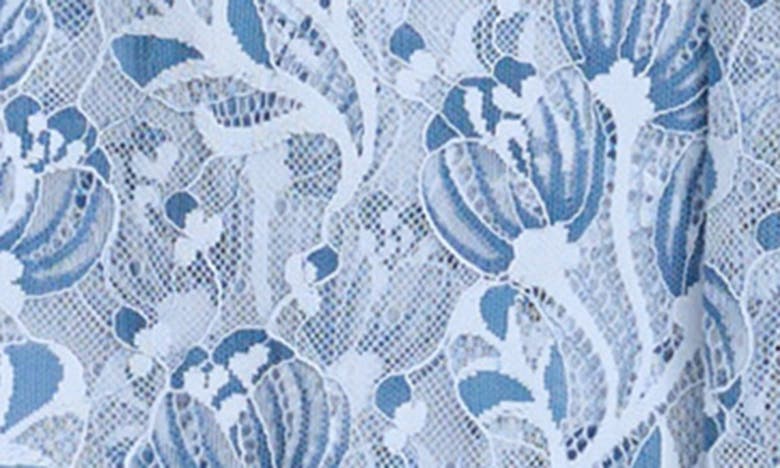 Kensie Two-tone Lace Dress In Blue Multi