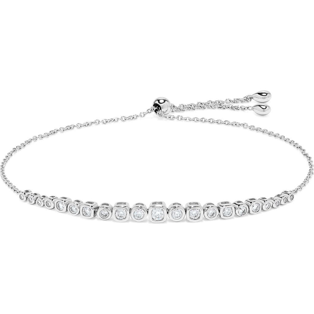 H.j. Namdar 14k White Gold Bezel Diamond Slider Bracelet In White Gold