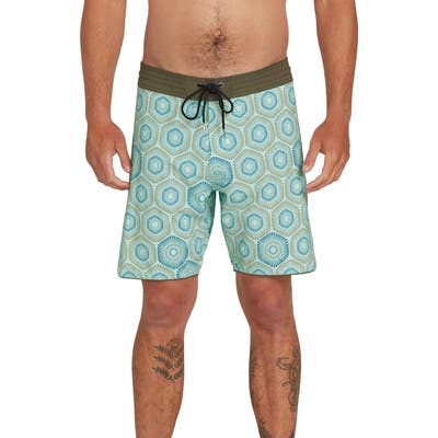 Volcom Sun Medallions Stoney Board Shorts, Blue/green