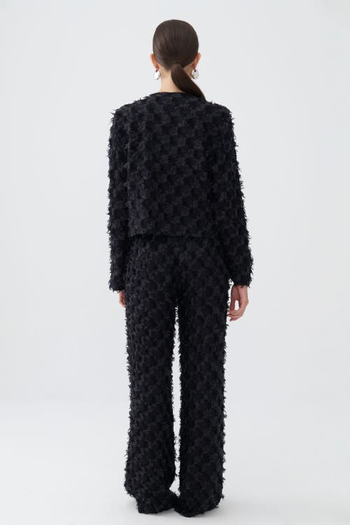 Shop Nocturne Tasseled Wide Leg Pants In Black