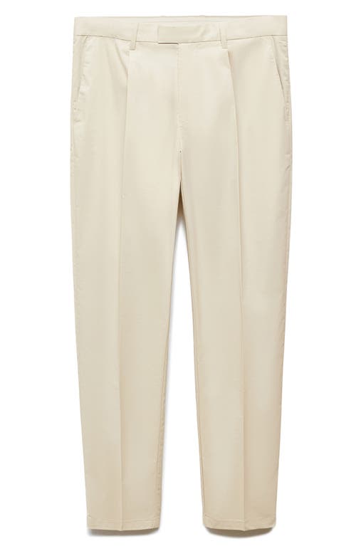 Shop Mango Pleated Slim Fit Dress Pants In Beige