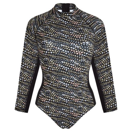 Shop Vilebrequin Pearl Neoprene Uv Protection One-piece Rashguard Swimsuit In Noir