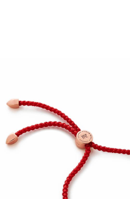 Shop Monica Vinader Engravable Linear Friendship Bracelet In Rose Gold/coral